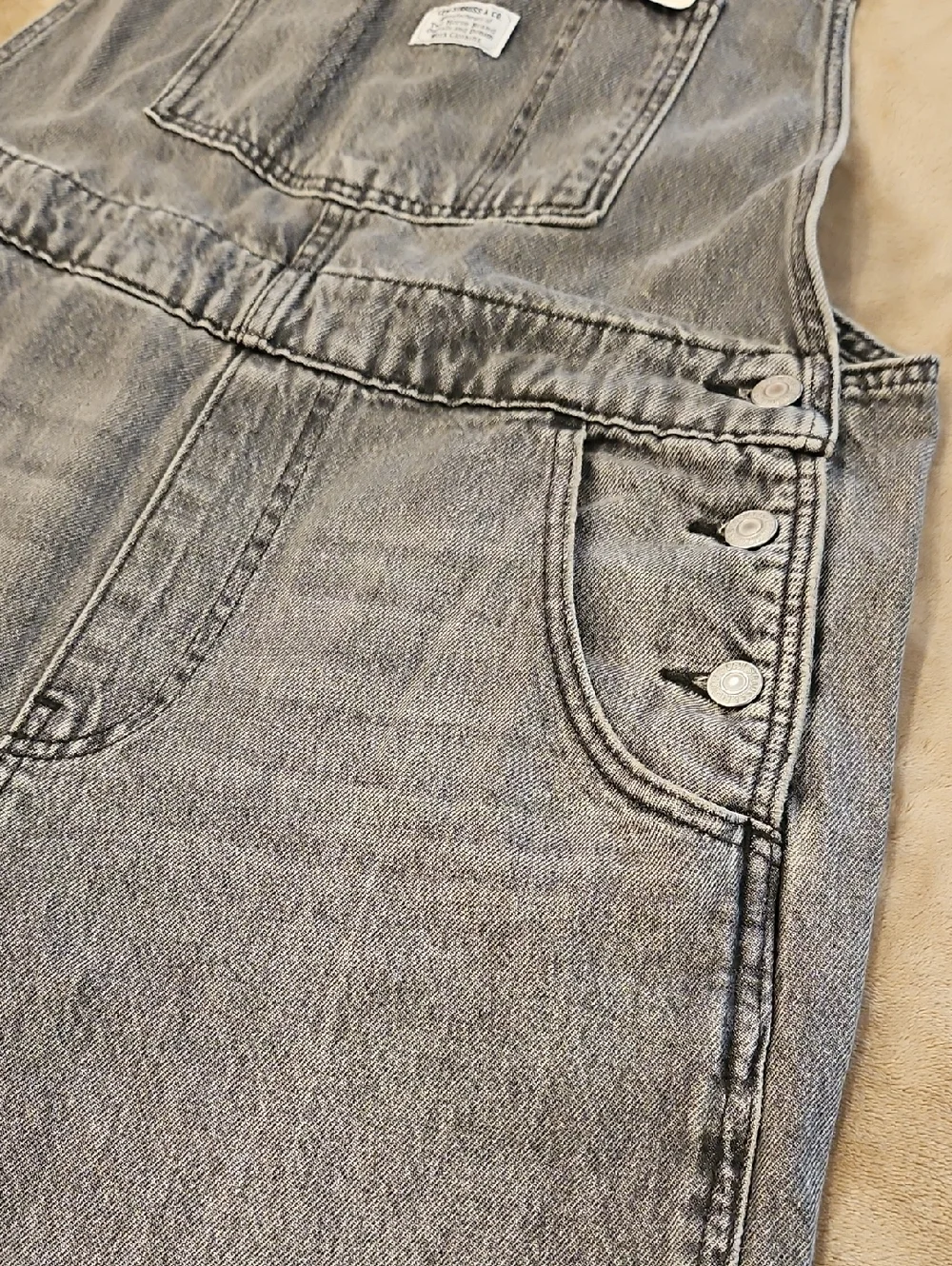 Levi's Gray Washed Denim Overalls - Picture 5 of 12